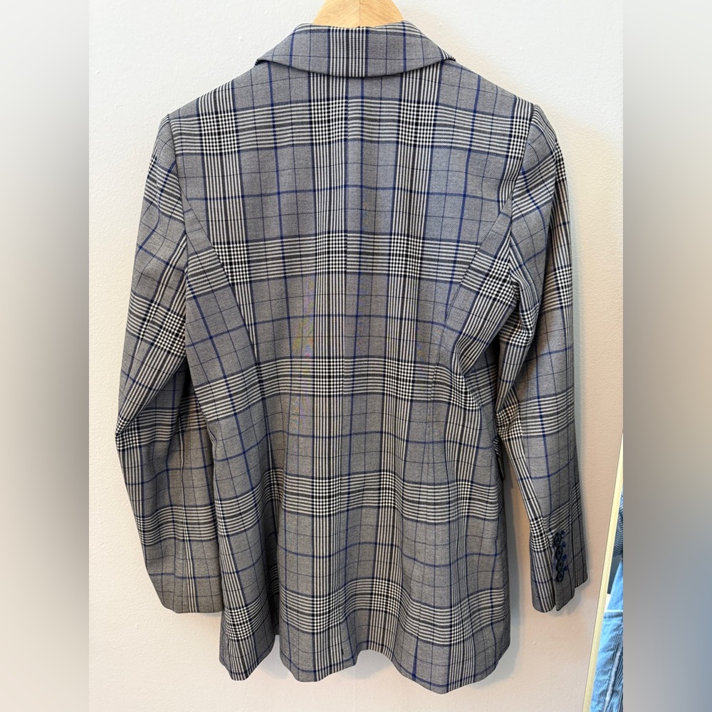 Halogen XSP grey plaid boyfriend blazer - Picture 2 of 5